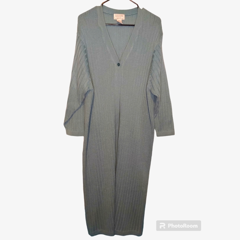 Venezia vitale long Teal Green Duster Cardigan Floorlength Size L